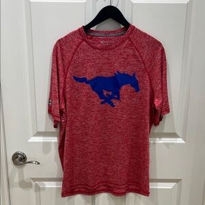 Mens Red Graphic SMU t-shirt